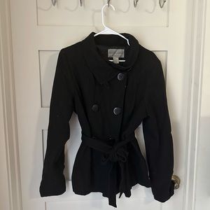 Miss LiLi Black Trench Coat With Belt